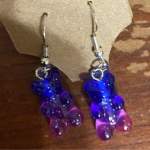 Blue gummy bear earrings